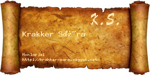 Krakker Sára névjegykártya