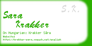sara krakker business card